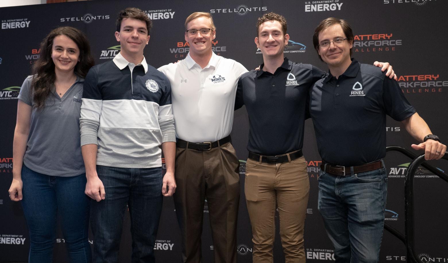 Mines Battery Workforce Challenge team with Adam Duran at the Stellantis competition